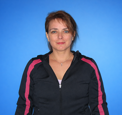 Woman in black jacket with pink stripes
